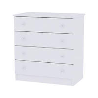 KOMMODE Dresser weiß 81 x 50 cm, 4 große Schubladen, Melamin-Spanplatte, Kinderzimmer - Weiß, Holzwerkstoff (50/86/81cm) - Lorelli