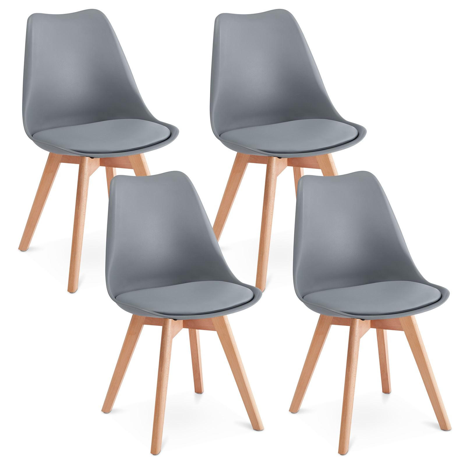 ESSZIMMERSTÜHLE ABBY 4er-Set hellgrau - Hellgrau, Textil (49/82/53cm) - IDIMEX