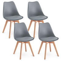 ESSZIMMERSTÜHLE ABBY 4er-Set hellgrau - Hellgrau, Textil (49/82/53cm) - IDIMEX