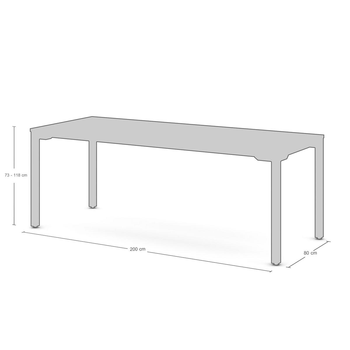 SCHREIBTISCH Höhenverstellbarer Schreibtisch Piacetta Eiche Natura Signalweiß 200/80/73-118cm - Weiß/Eiche Artisan, Holzwerkstoff/Metall (80/200/125cm) - ASSMANN