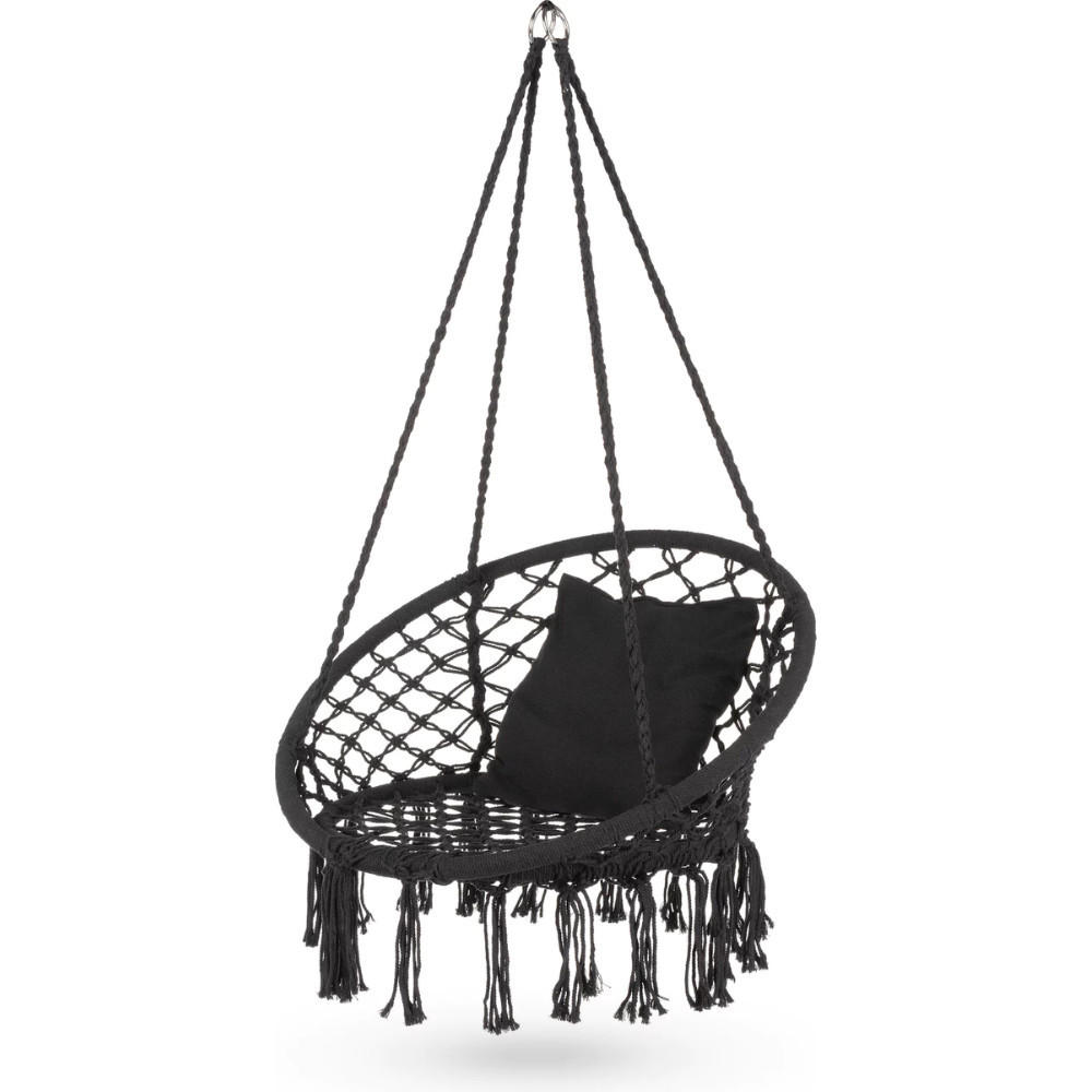 HÄNGESESSEL bis 150 kg - Schwarz, Textil (80/38/80cm) - Luverno