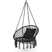 HÄNGESESSEL bis 150 kg - Schwarz, Textil (80/38/80cm) - Luverno