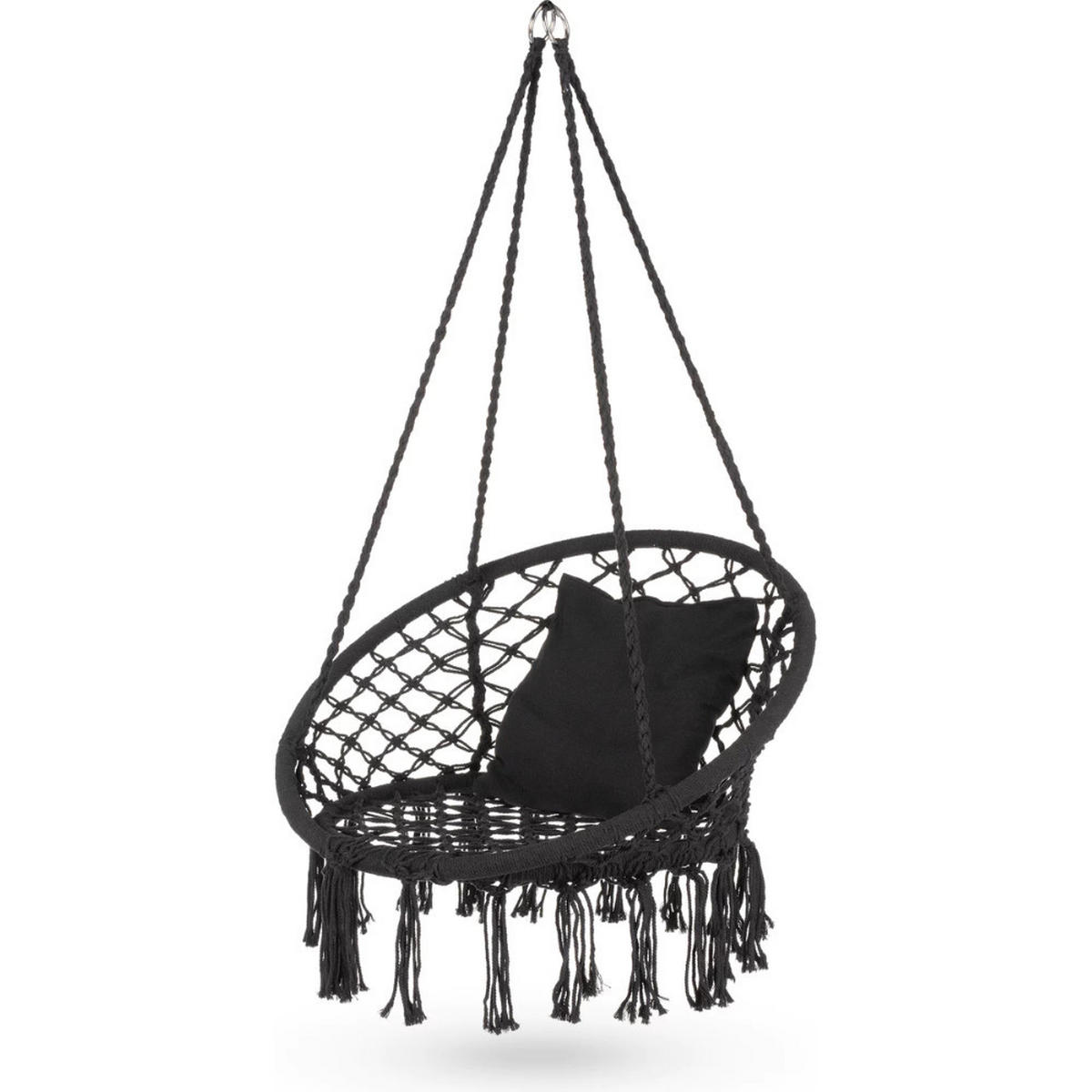 HÄNGESESSEL bis 150 kg - Schwarz, Textil (80/38/80cm) - Luverno