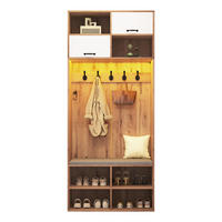 GARDEROBE holzwerkstoff LED inkl. sitzbank, led-beleuchtung - Naturfarben, Holzwerkstoff (80/185/35cm) - Urban Meuble