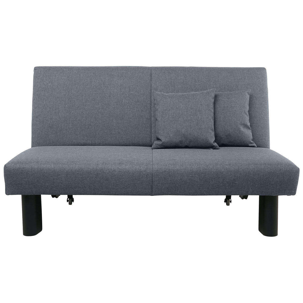 FALTSOFA Kalomira Bezug Flachgewebe Metall schwarz / denim - Blaugrau, Kunststoff (145/84/100cm) - 58aufmkessel