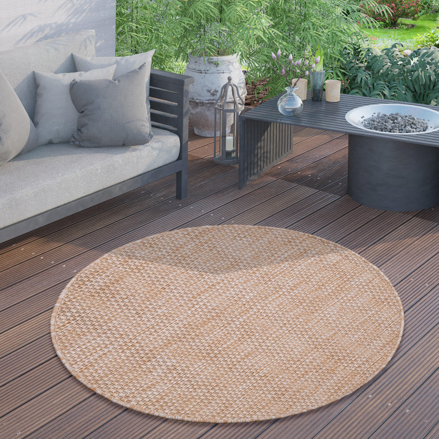 OUTDOORTEPPICH 160/160 cm Venedig 165 - Naturfarben, Textil (160/160cm) - Paco Home