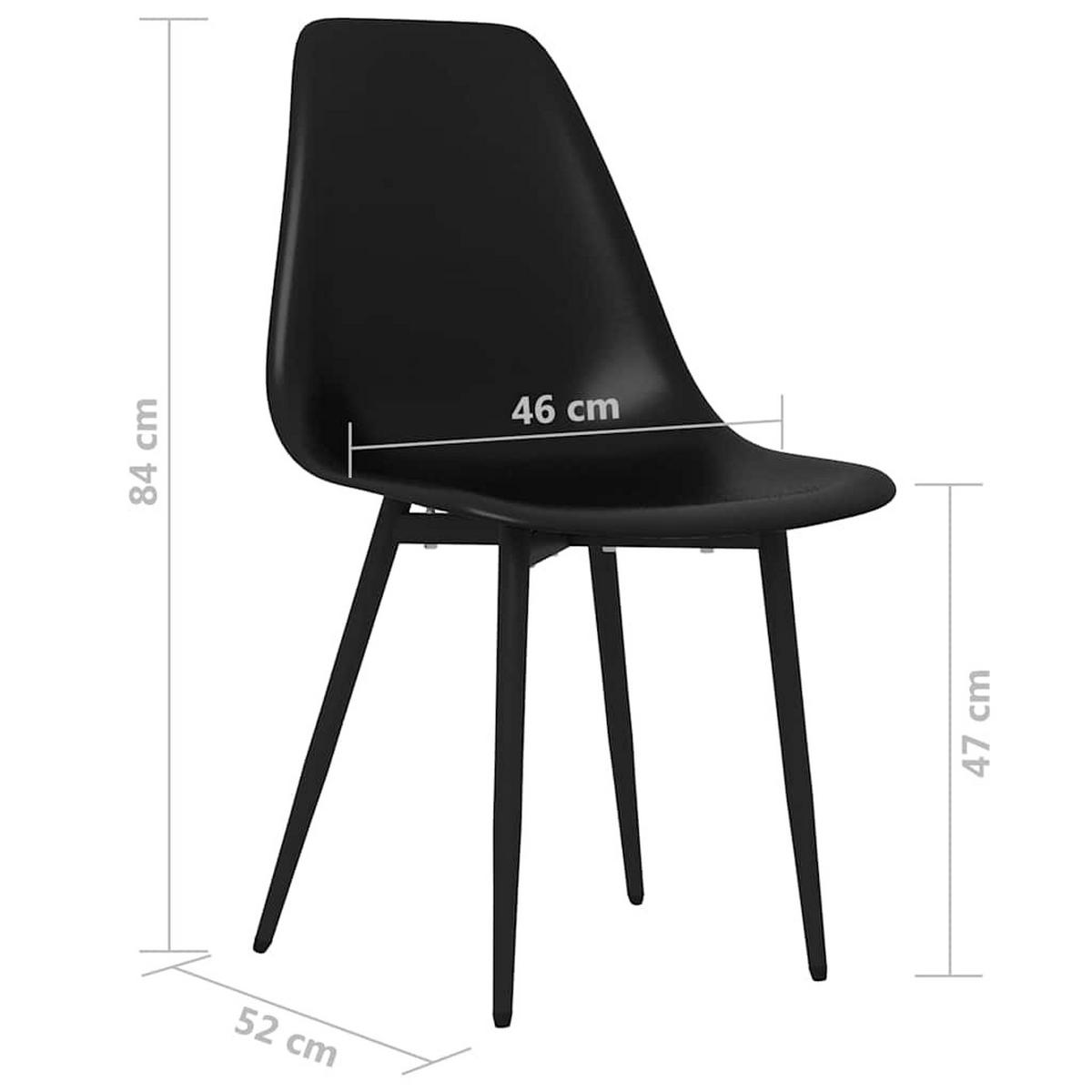 ESSZIMMERSTÜHLE 4 Stk. Schwarz PP 46*52*84cm - Schwarz, Kunststoff (46/84/52cm) - ZMH