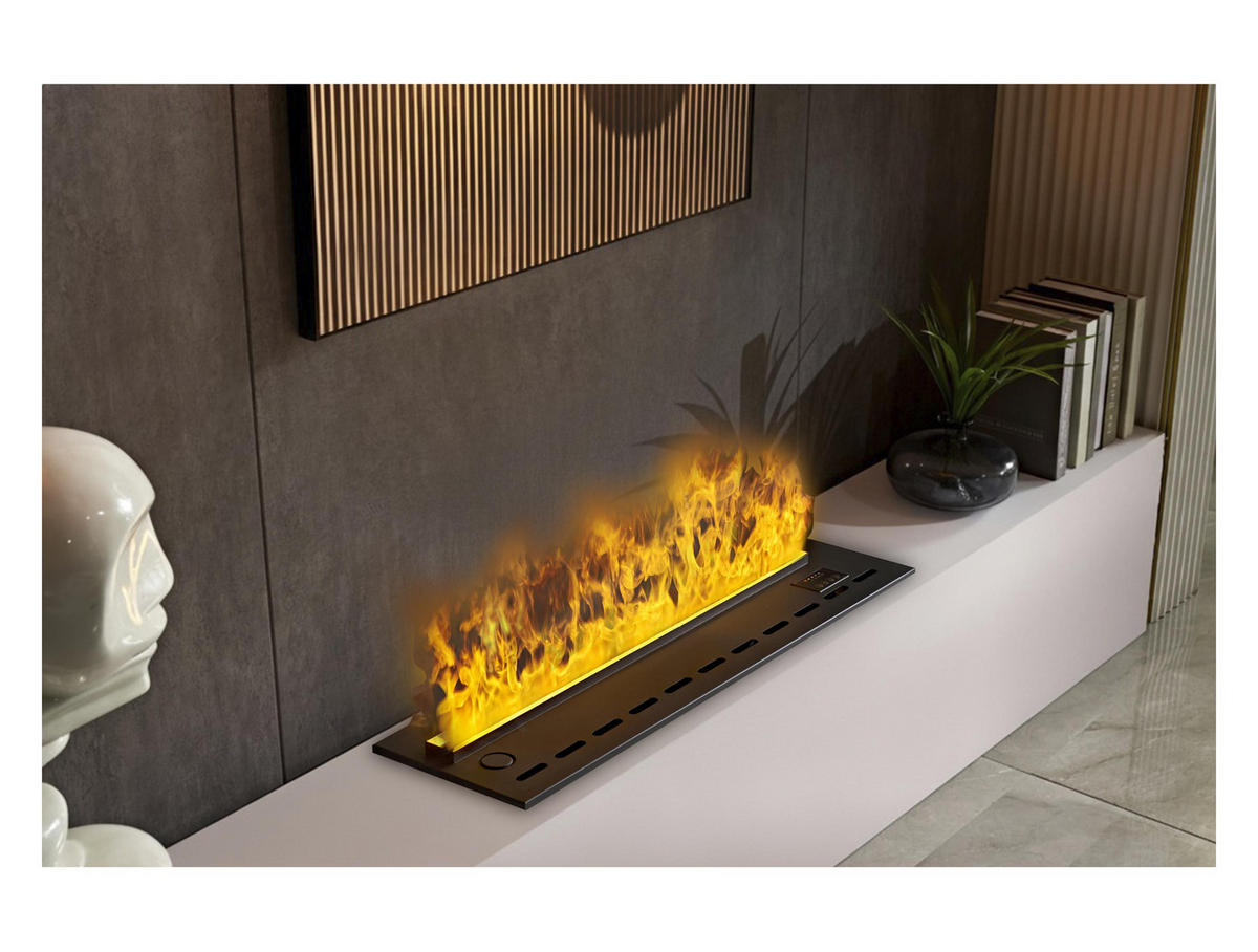 WASSERKAMIN zur Dekoration Schwarz Einfügemuster 3 L Tank - Schwarz, Metall (70/24/19cm) - Purline