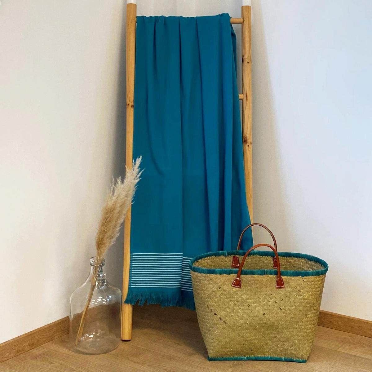 HAMAMTUCH mit Frotteefutter Paski Lake 90x170 300g/m² - Blau, Textil (90/170cm) - LE COMPTOIR DE LA PLAGE