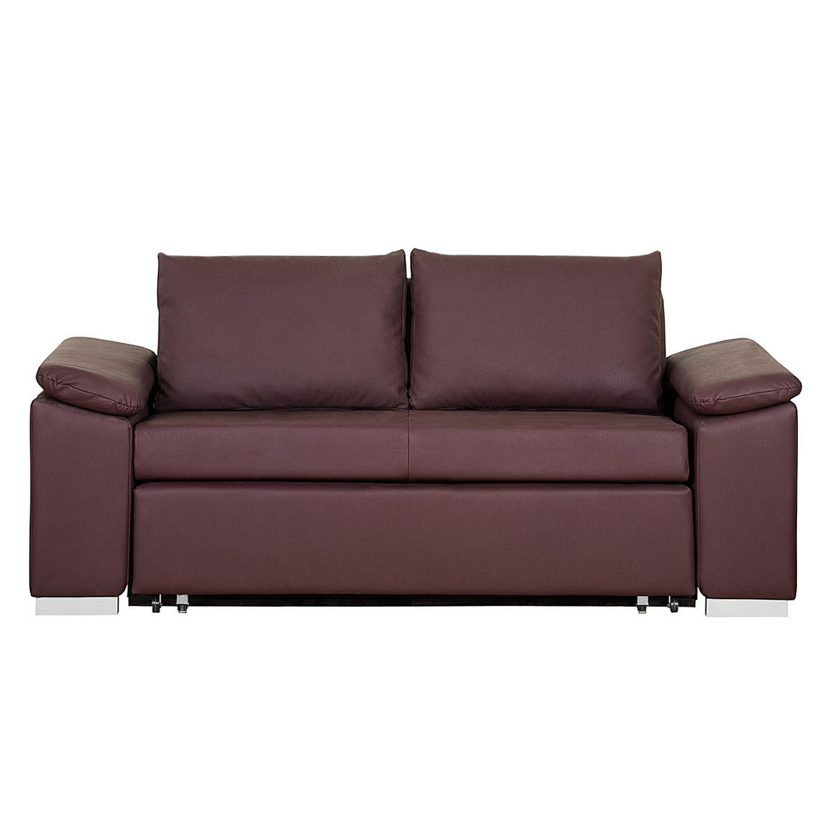 SCHLAFSOFA mit schräger Armlehne - Aubergine, Kunststoff (210/90/90cm) - home24