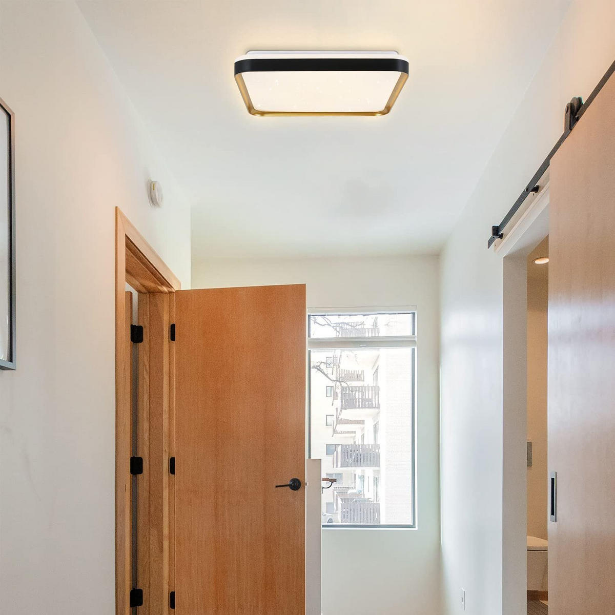 LED stropní světlo Zara 40/40/7 cm - černá, plast (40/40/7cm) - Nettlife
