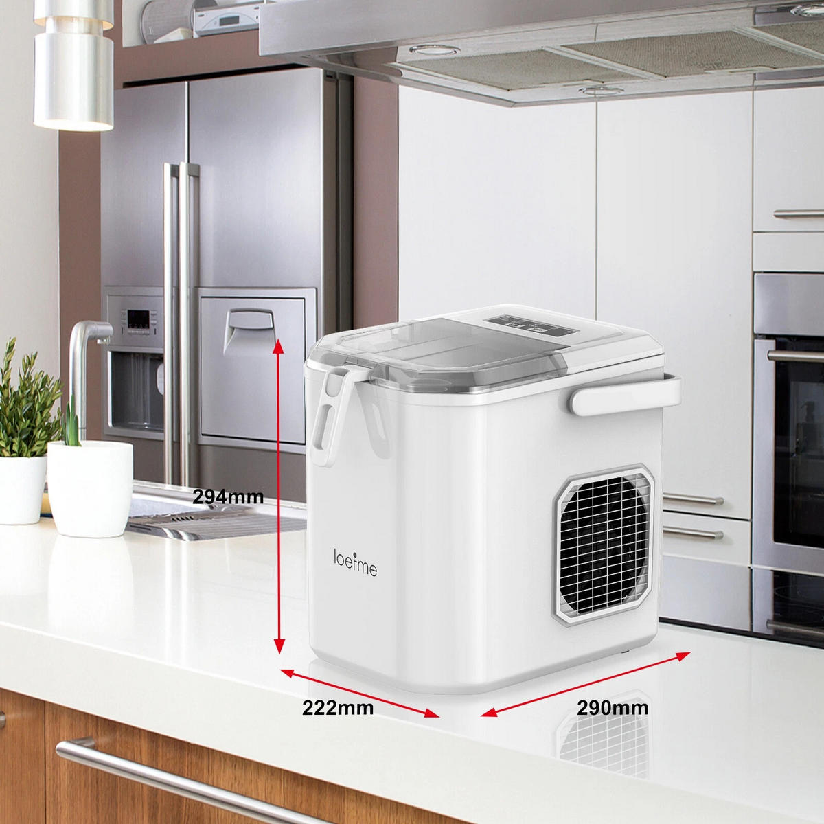EISWÜRFELBEREITER Desktop Vollautomatisch Silber 12kg 24h - Weiß, Kunststoff (22/29/29cm) - Kaket