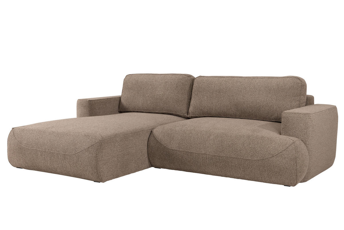 ECKSOFA LUNA mit Bettkasten und Schlaffunktion, Braun - Braun, Textil (195/271cm) - KS Home Concept