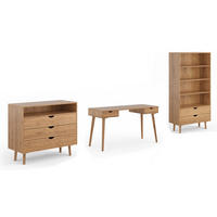 ARBEITSZIMMER-SET 3-tlg Simona Eiche Natur 338 / 55 / 180cm - Eichefarben, Holz (338/180/55cm) - Feldmann-Wohnen
