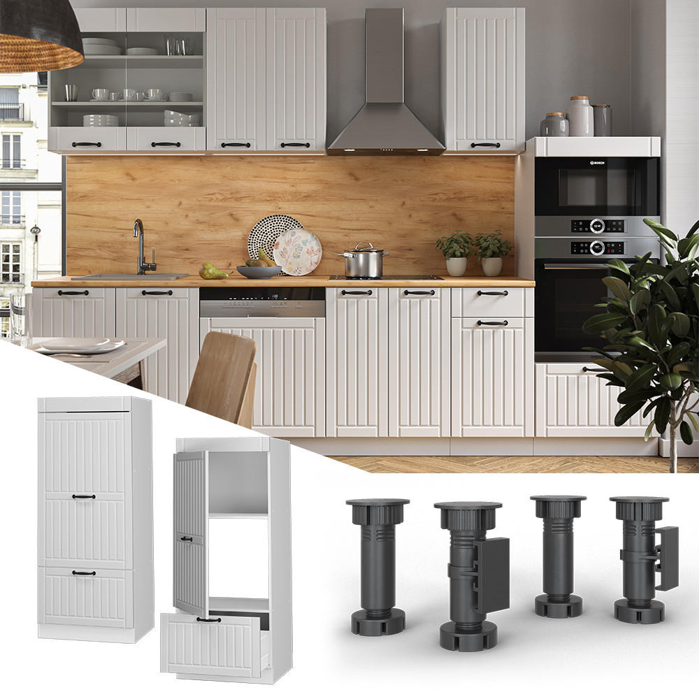 MIKROWELLENSCHRANK Fame-Line Weiß Landhaus 60 cm - Weiß, Holzwerkstoff (60/153.6/58.1cm) - Vicco