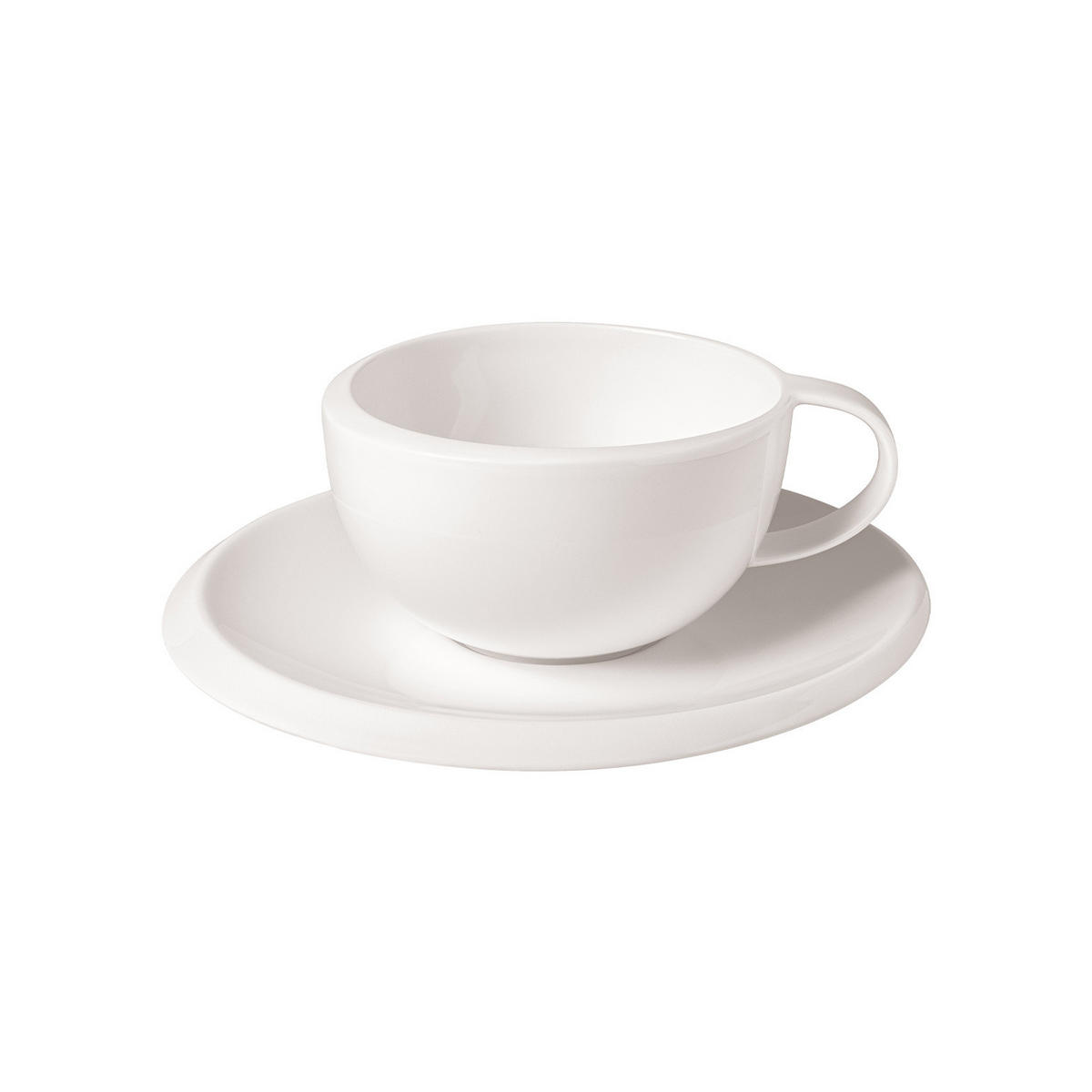 KAFFEETASSE MIT UNTERTASSE NewMoon weiß 190 ml - Weiß, Keramik (17/7.8/17cm) - Villeroy & Boch