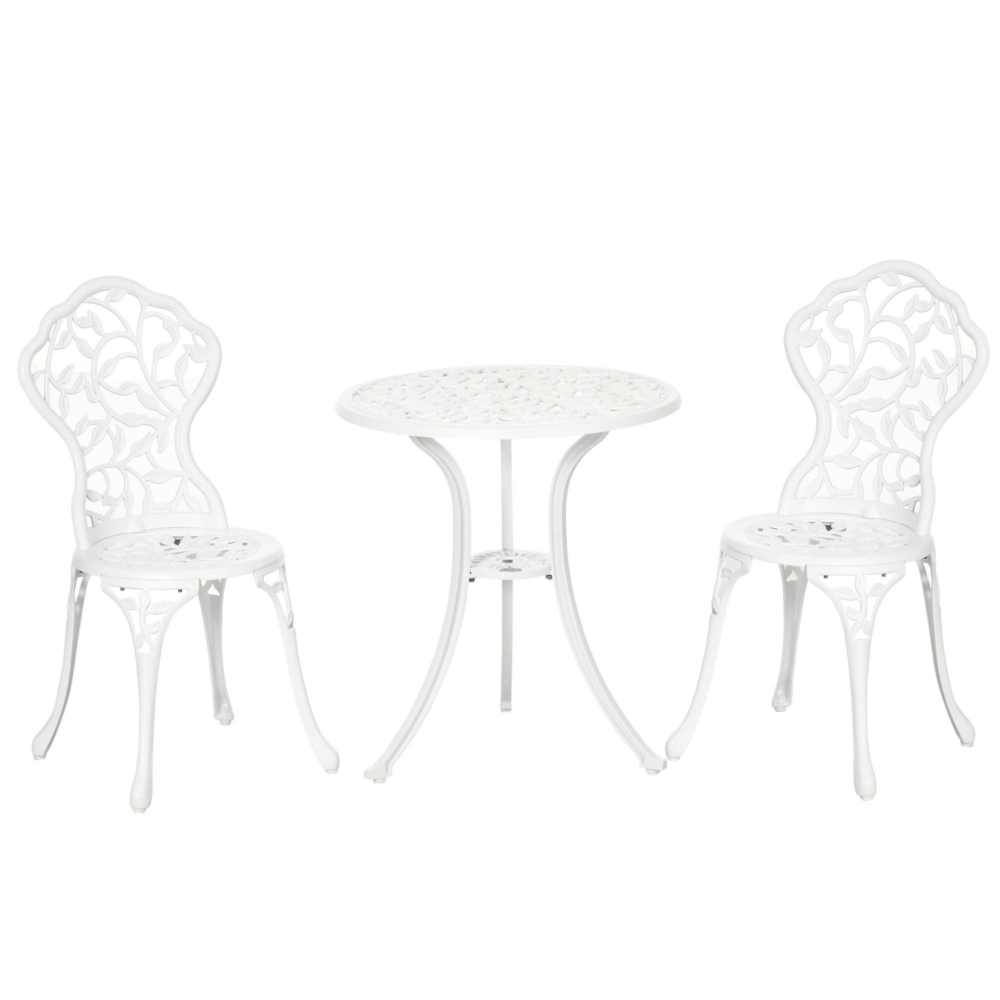 GARTEN-BEISTELLTISCHSET Weiß 3 Stück - Weiß, Naturmaterialien (61/61/66.5cm) - GiPP