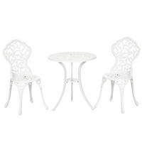 GARTEN-BEISTELLTISCHSET Weiß 3 Stück - Weiß, Naturmaterialien (61/61/66.5cm) - GiPP