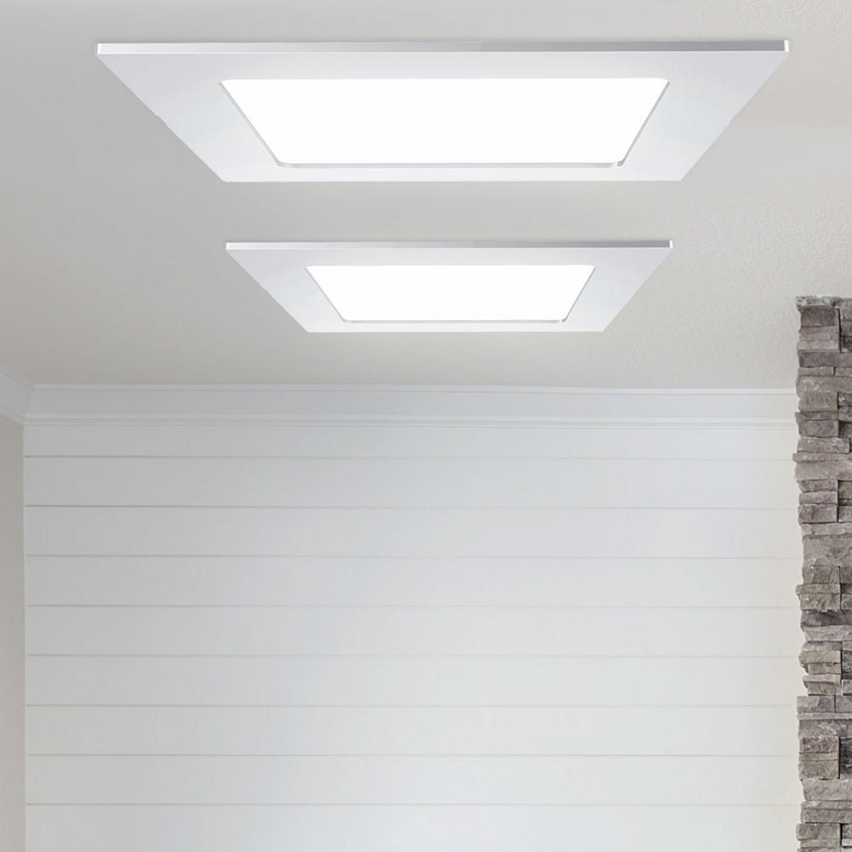 LED EINBAU PANEL Weiß 17 cm - Weiß, Metall (17/17/2.5cm)