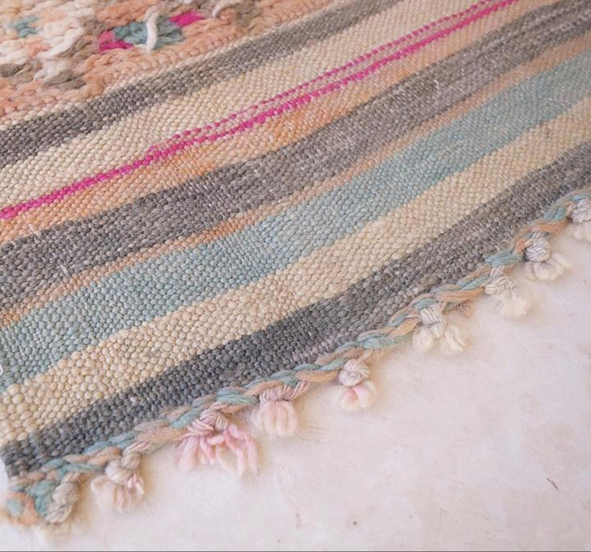 BERBERTEPPICH aus reiner Wolle 155x 363 cm - Pink, Naturmaterialien (155/363cm) - AFK Living