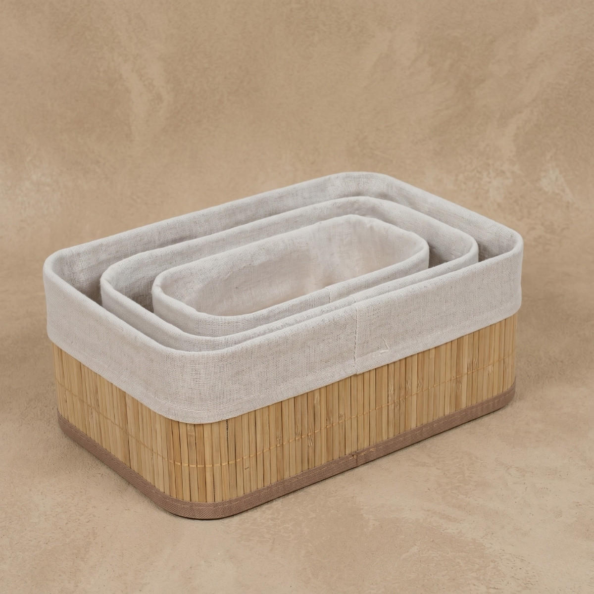 KORB 3er-Set 30/20/13 cm - Beige, Naturmaterialien (20/12/30cm) - BOXIMO