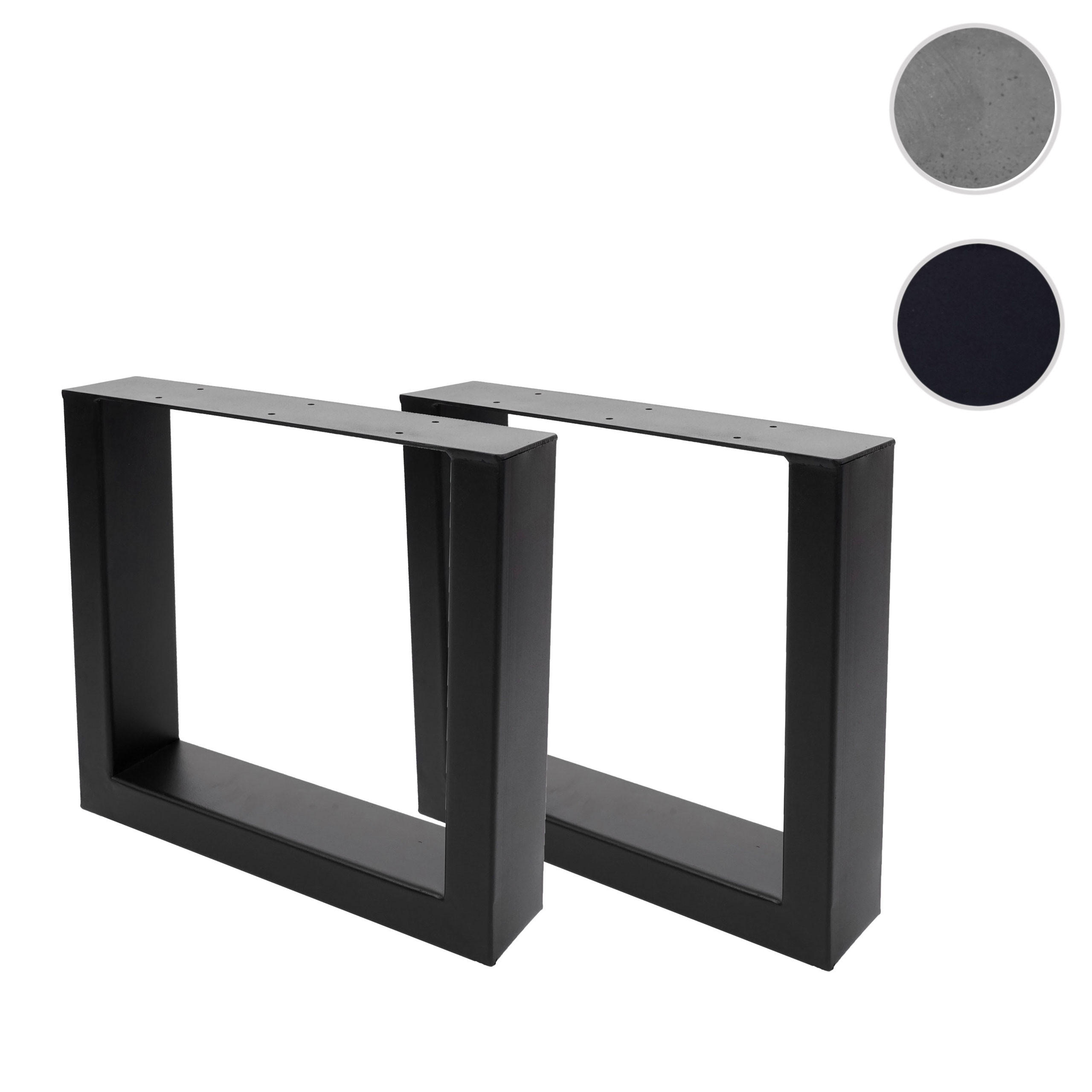 TISCHBEIN Schwarz 2er-Set - Schwarz, Metall (40/37/8cm) - MCW
