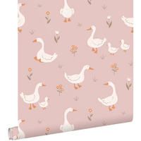 TAPETE Gänsen 50 x 900 cm - Pink, Papier (50/0.1cm) - ESTAhome
