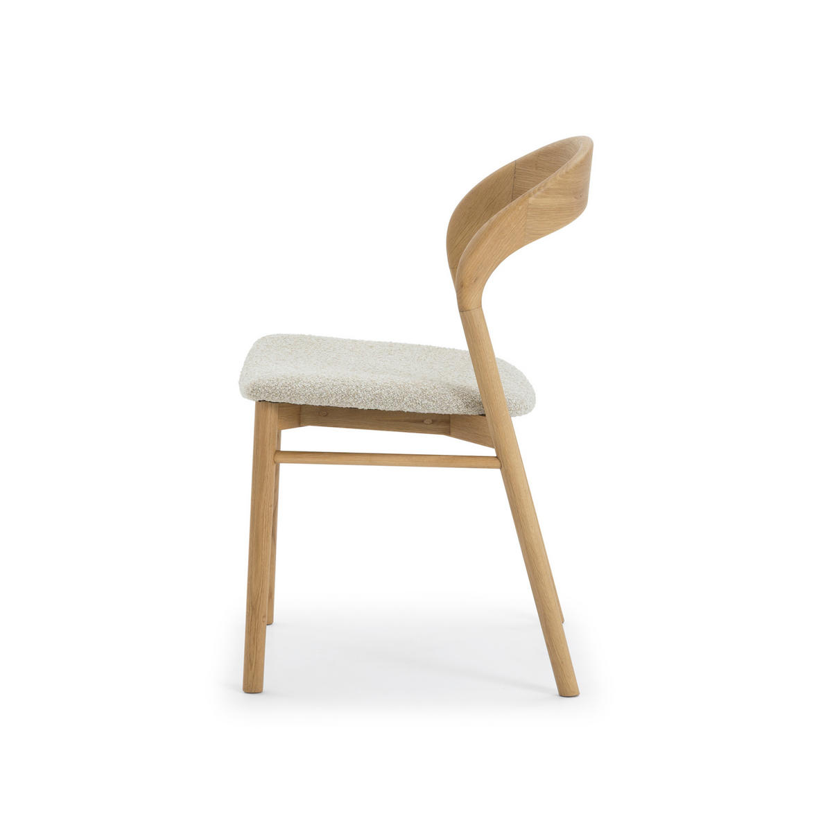 ESSZIMMERSTUHL Celeste, Natur Massiveiche + beiger Stoff - Beige, Holz (50/80/50cm) - WOODEK