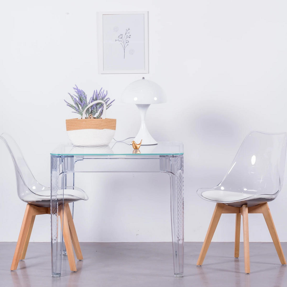 GLASTISCH Quadratisch Transparent 80/80/74 cm - Transparent, Glas (80/80/74cm) - Nest Dream