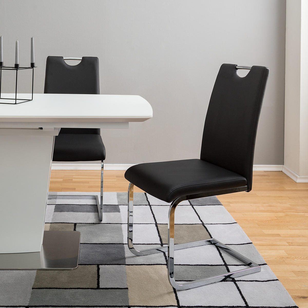 FREISCHWINGER - Metall / Textil - Schwarz, Kunststoff/Metall (44/97/61cm) - home24