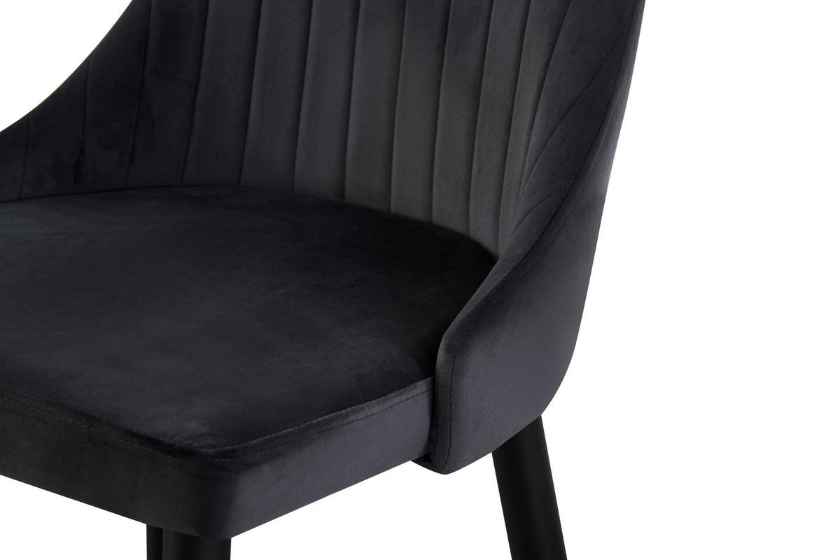 STUHL 2er Set Monaco Stühle in Anthrazit - gemütliches Design - B/H/T: 44x88x58 cm - Anthrazit, Textil (58/88/44cm)