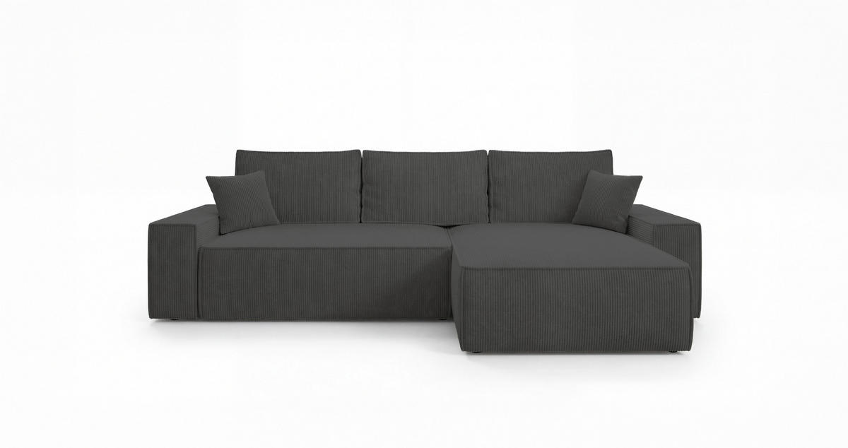 ECKSOFA California mit Schlaffunktion Dunkelgrau Rechts - Dunkelgrau, Textil (280/184cm) - Cornero