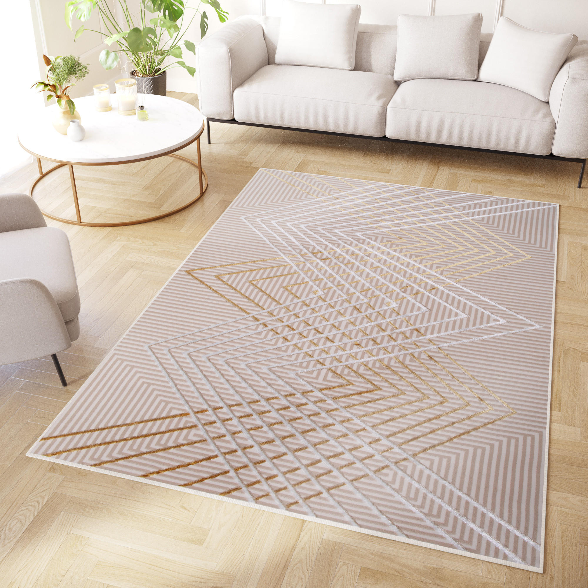TEPPICH CRYSTAL Beige 140/200 cm - Beige, Textil (140/200cm) - Tapiso