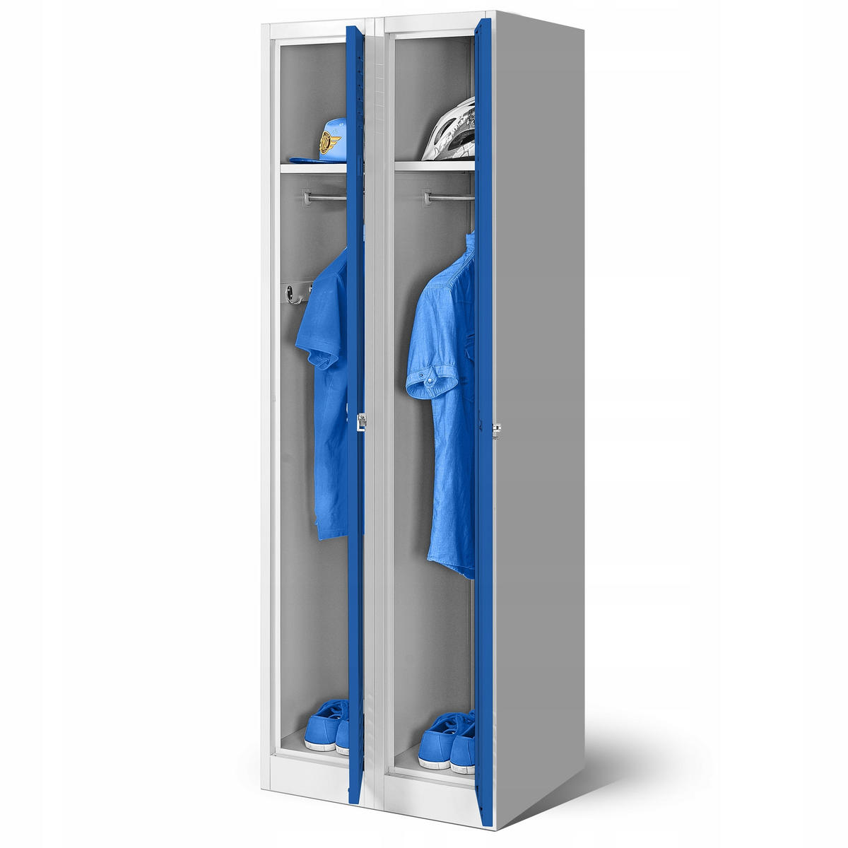 UMKLEIDESCHRANK KACPER II - Blau, Metall (60/180/50cm) - Jan Nowak