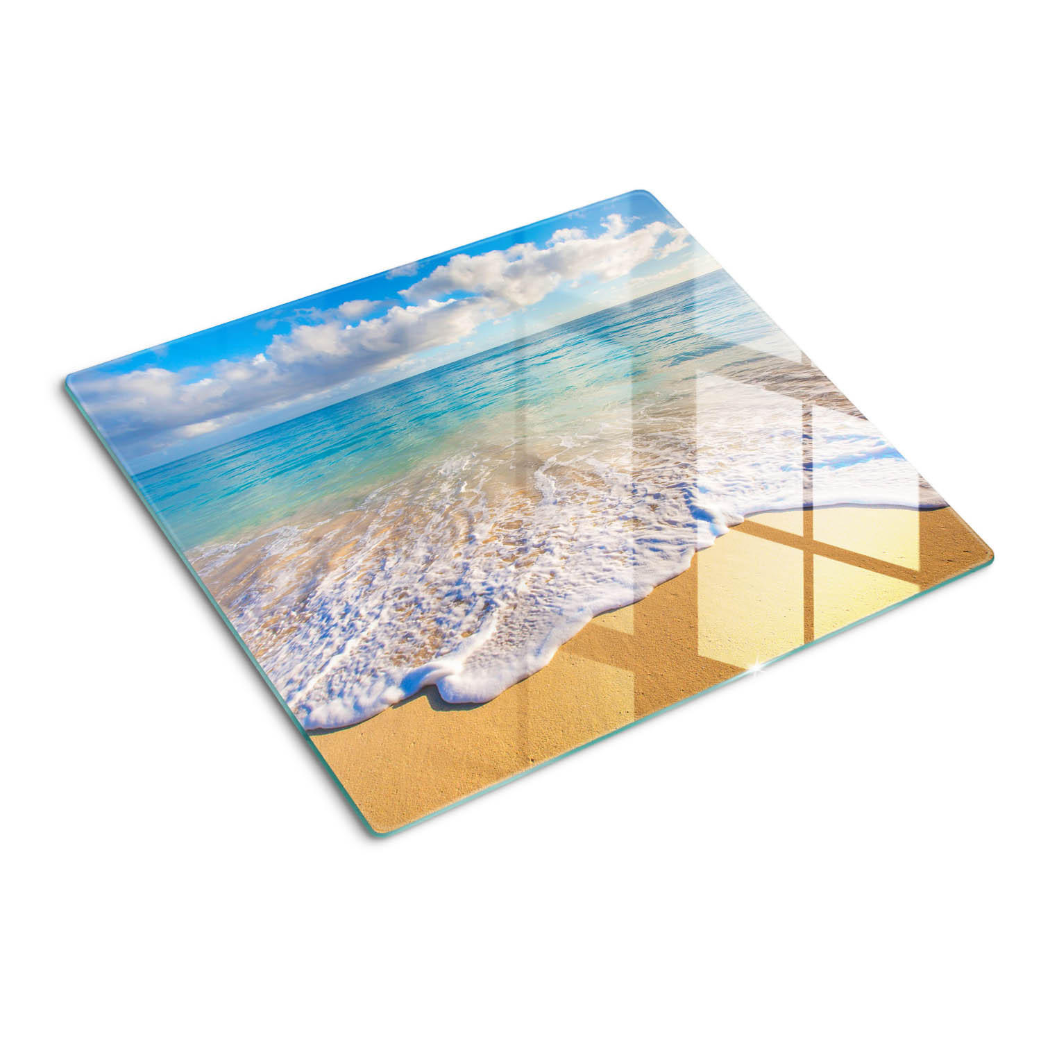 GLASPLATTE 60x52 cm Hawaii-Strand - Blau, Glas (60/0.4/52cm) - TULUP