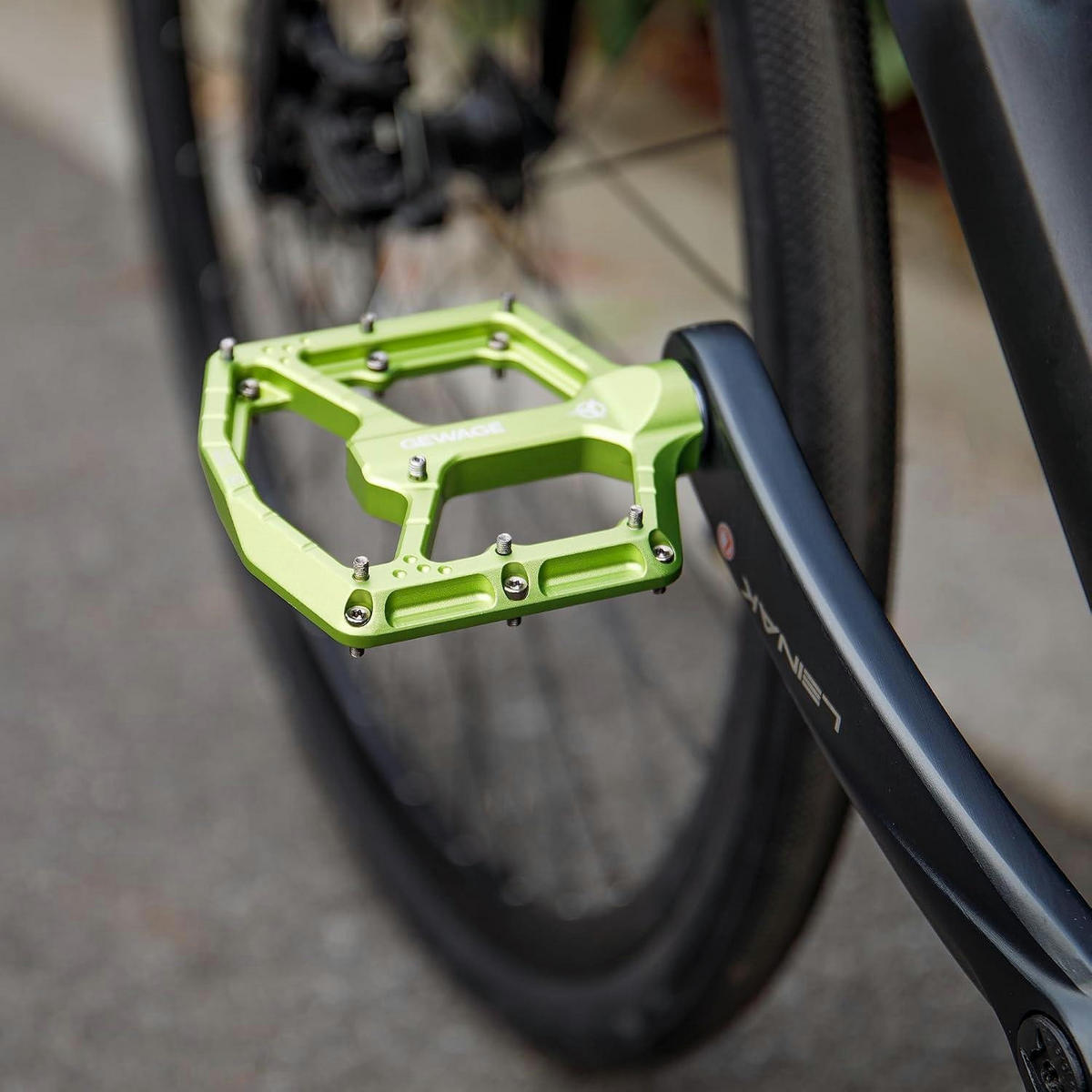 FAHRRADPEDALE CNC Aluminium Lime Green - Hellgrün, Metall (10.4/1.5/11cm)