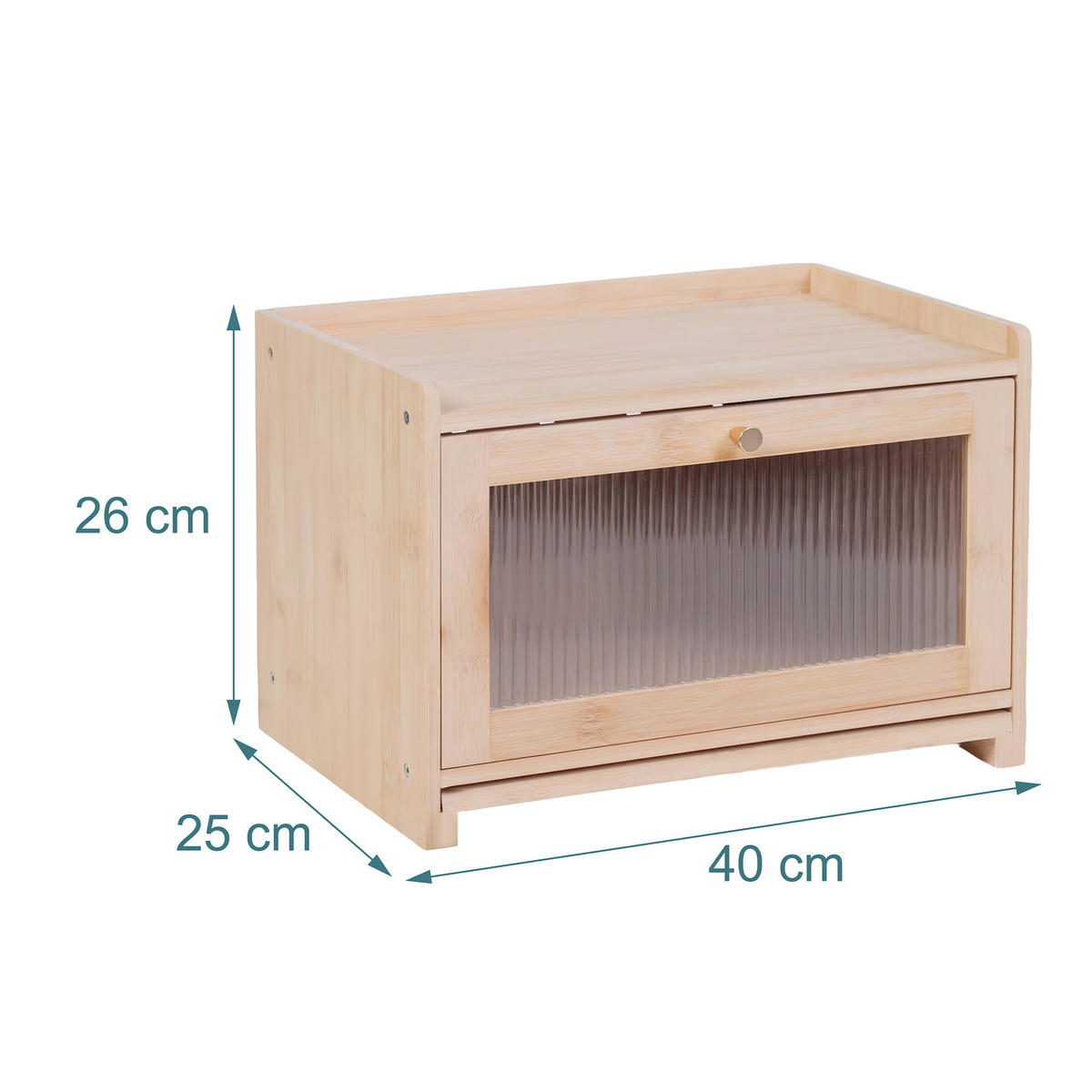 DÓZA na chlieb - svetlohnedá, drevo/plast (40/26/25cm) - Relaxdays