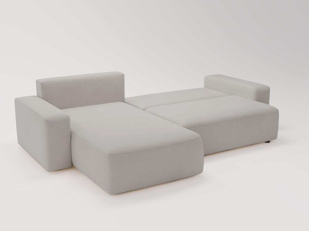 ECKSOFA Tazones Hellgrau Links - Hellgrau, Holz/Kunststoff (250/165cm) - Graingold