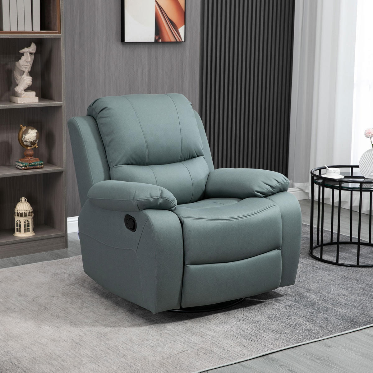 RELAXSESSEL, Polyester, Schaumstoff Grün - Grün, Kunststoff (100/98/93cm) - HOMCOM