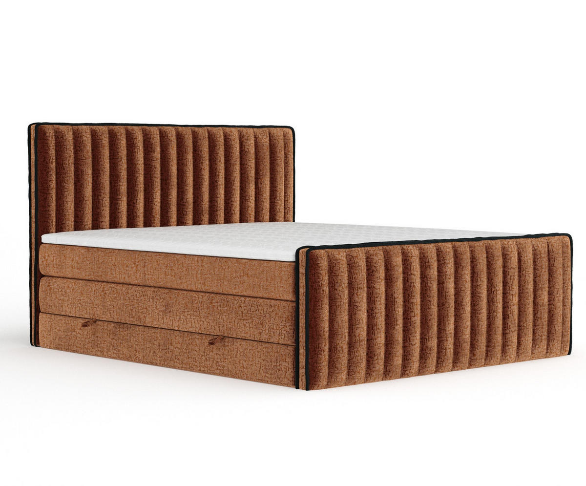 BOXSPRINGBETT Nocturne Kupferfarbe 160/200 cm - Schwarz/Kupferfarben, Holz/Holzwerkstoff (160/200cm) - Maison de Reve