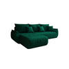 ECKSOFA Mit Schlaffunktion Und Bettkasten TOKYO, Stoff MONOLITH, Grün, Links - Grün, Holz (280/190cm) - Kaiser Möbel