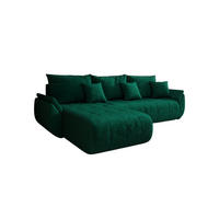 ECKSOFA Mit Schlaffunktion Und Bettkasten TOKYO, Stoff MONOLITH, Grün, Links - Grün, Holz (280/190cm) - Kaiser Möbel