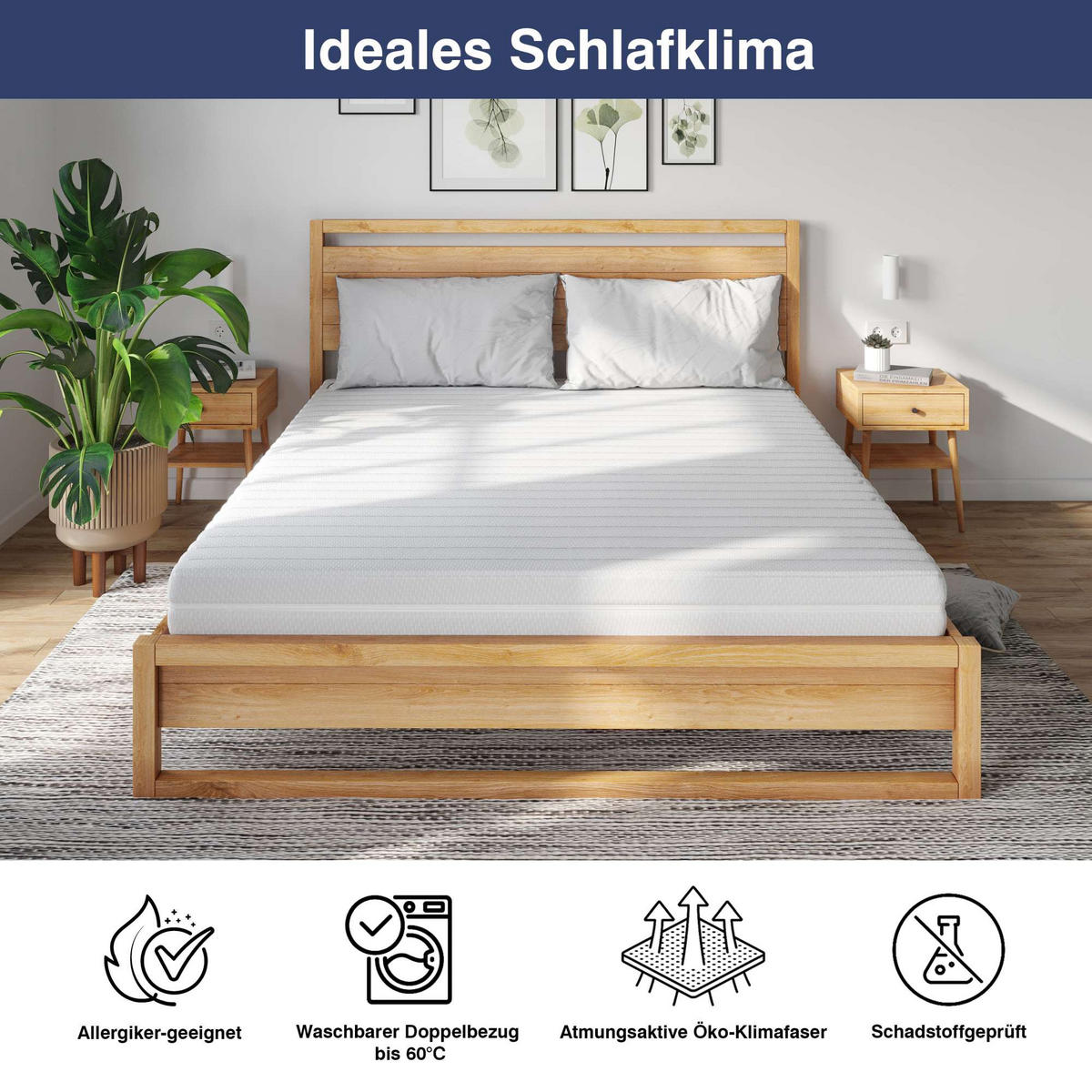 BETTEN-ABC KSP-500 XXL, Matratze in Härtegrad H4 Kaltschaummatratze in Härtegrad 4, Bezug waschbar, Größe: 160x220 - Weiß, Textil (160/220cm) - Betten-ABC