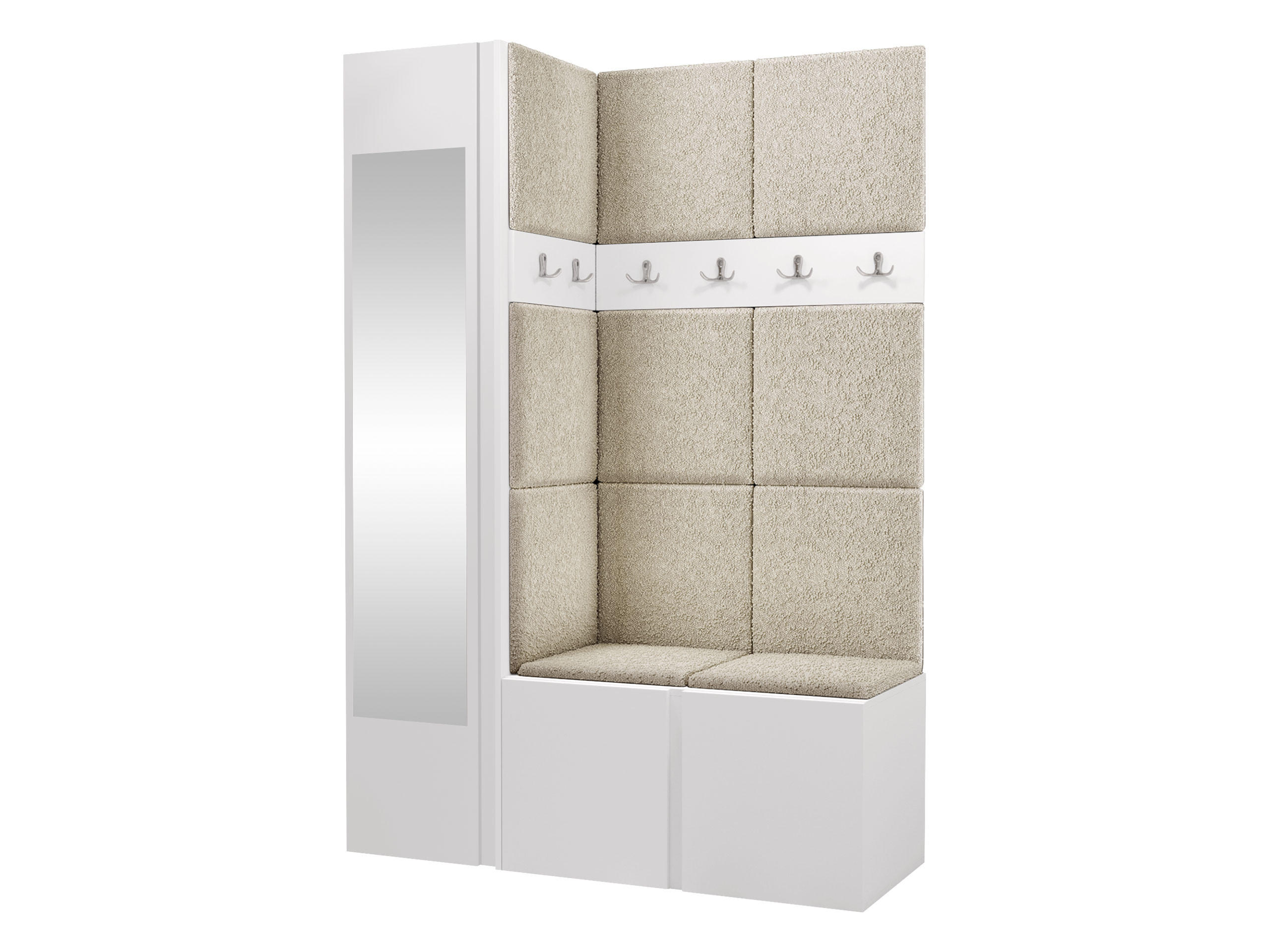 GARDEROBEN-SET Orion X - Creme/Weiß, Holzwerkstoff/Kunststoff (124/186/46cm) - MIRJAN24