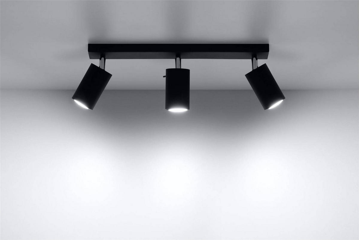LED DECKENLEUCHTE Stahl Schwarz - Schwarz, Metall (45/8/15cm) - Sollux Lighting