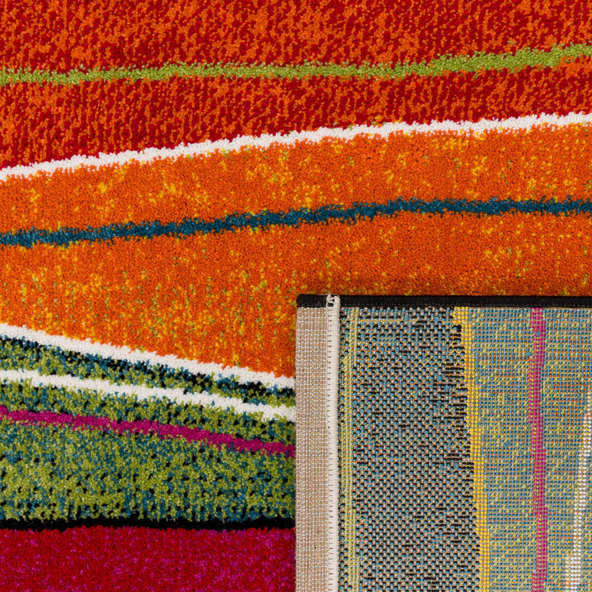 KURZFLORTEPPICH, mit Wellenmuster, aus Polypropylen, Mehrfarbig, 200 x 290 cm - Multicolor, Textil (200/290cm) - KADIMA DESIGN