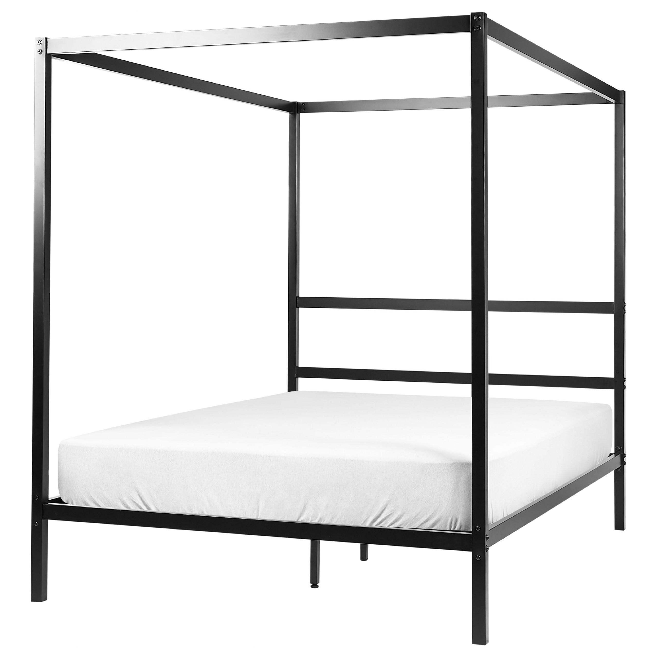 HIMMELBETT 140/200cm Schwarz Lestards - Schwarz, Metall (140/200cm) - Beliani