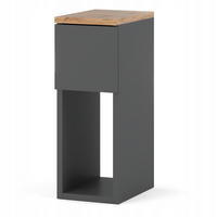 NACHTTISCH – Grau/Eiche Wotan - Eiche Wotan/Grau, Holz (20/55/30cm) - Stiv Meble