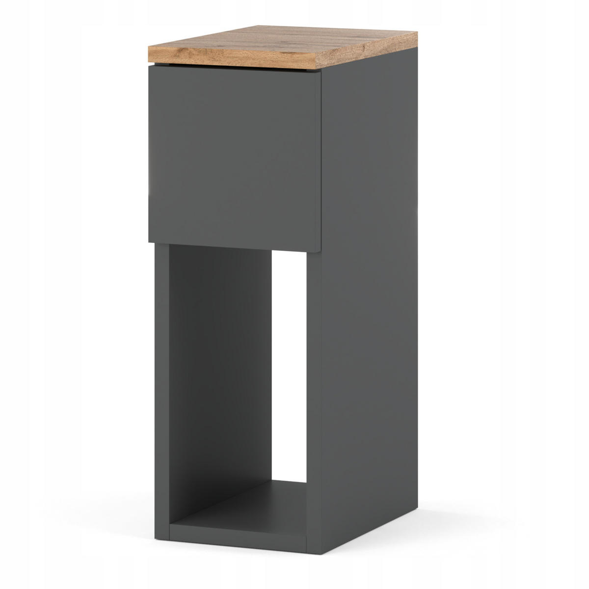 NACHTTISCH – Grau/Eiche Wotan - Eiche Wotan/Grau, Holz (20/55/30cm) - Stiv Meble