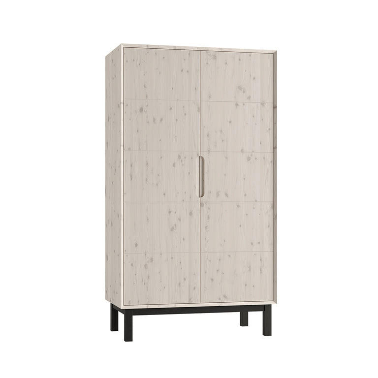 SKRIŇA 2 dvere Country Bielené drevo - biela, drevo (100/180/53.2cm) - Petits-meubles
